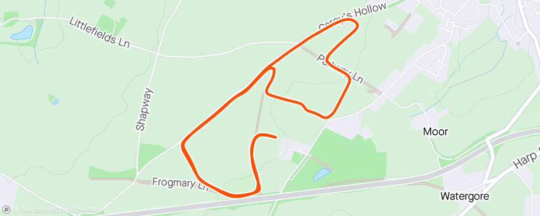 Map of the activity, Frogmary Green Farm Parkrun