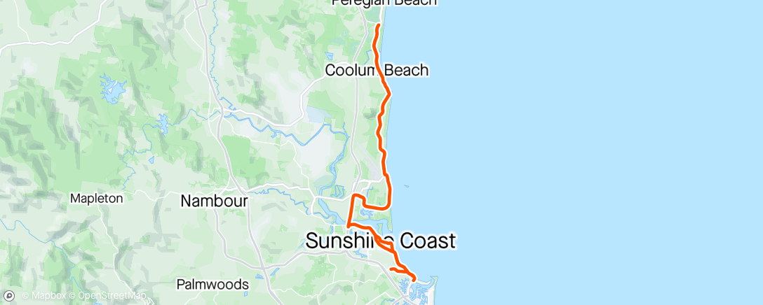 Map of the activity, MooCru Sunday ride