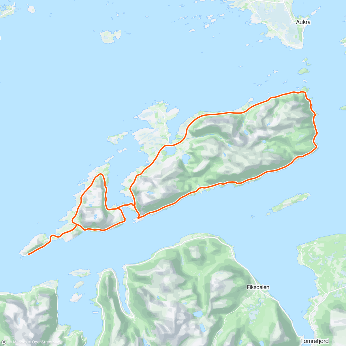 Kaart van de activiteit “Flott runde på Oterøya 😁 reiselederen sa det var paddeflatt 😂”