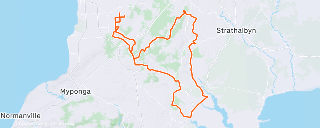 Map of the activity, Cycling
