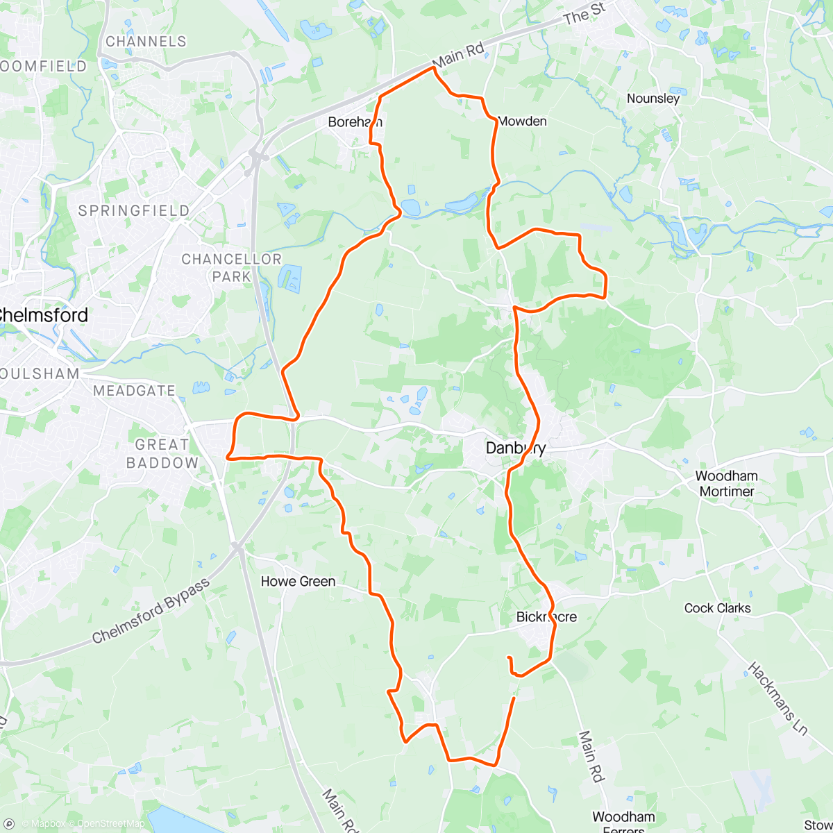 Map of the activity, Cracking evening ride