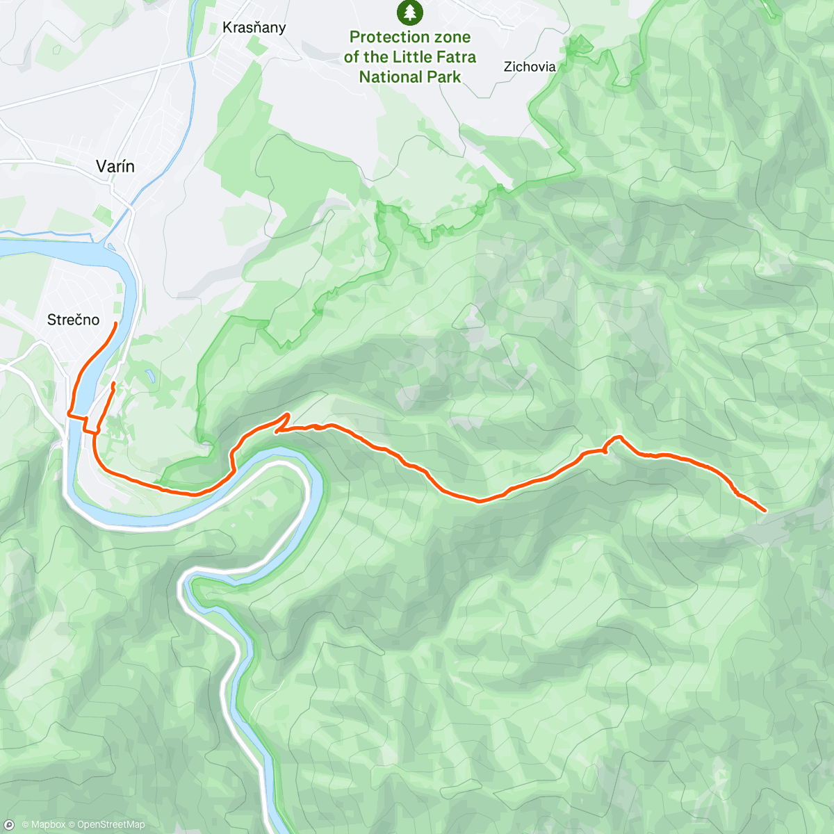 Map of the activity, Strecnianska mašľa hike