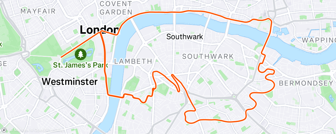 Map of the activity, The PRL Half in London