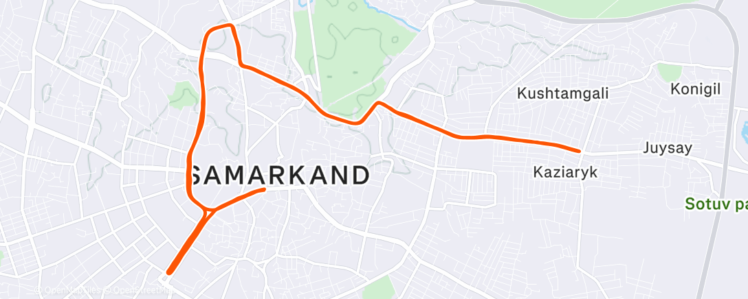 Map of the activity, Morning Run