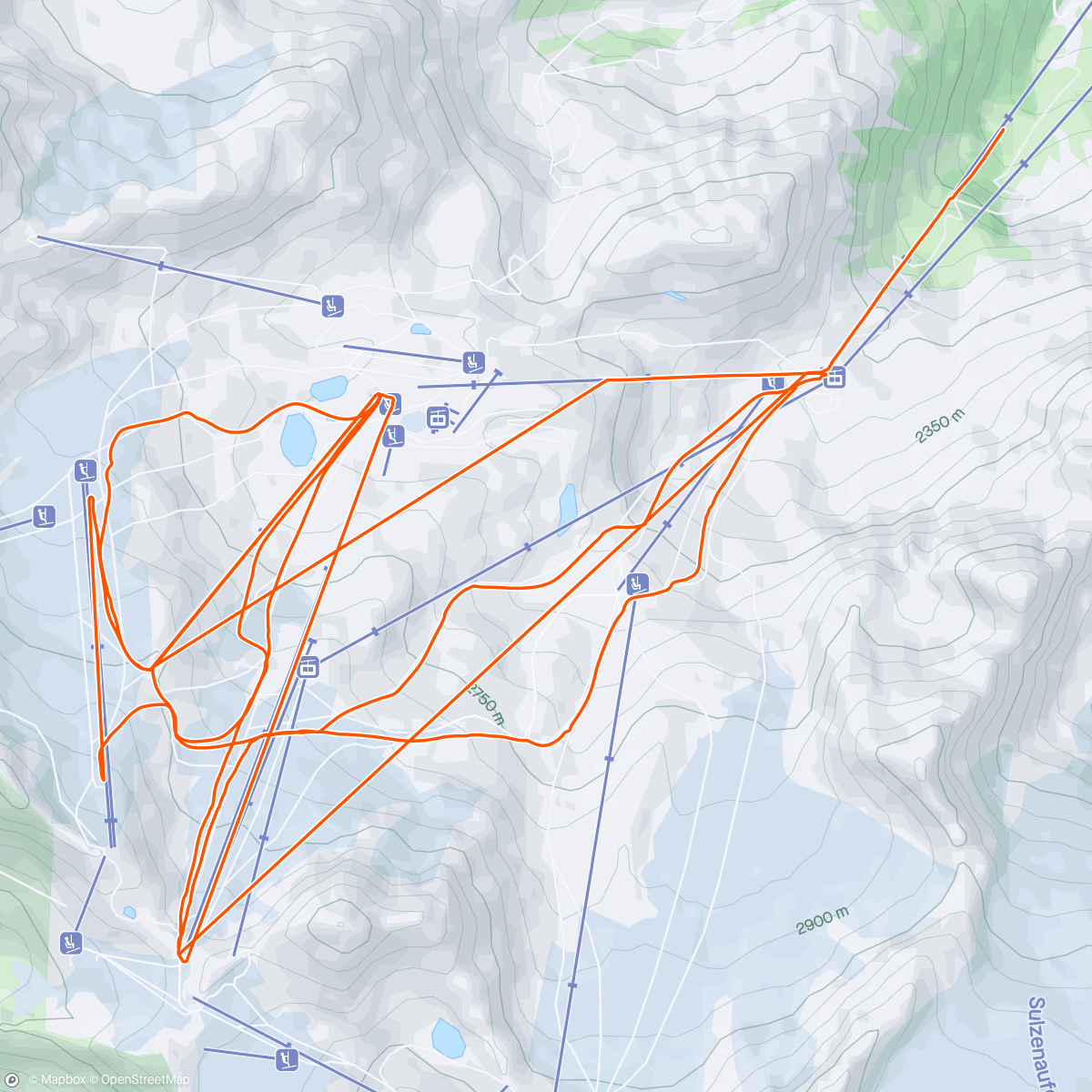 Map of the activity, Stubai Glacier May deluxe