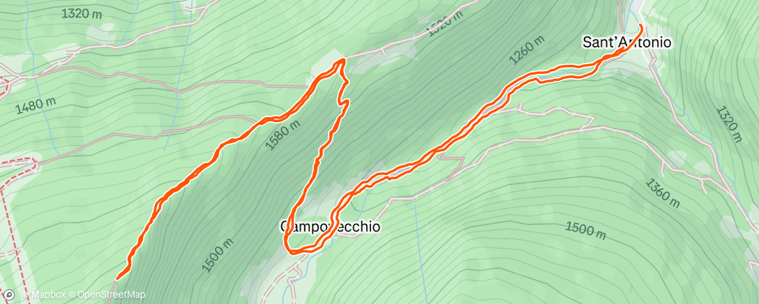 Map of the activity, Carrera de montaña matutina