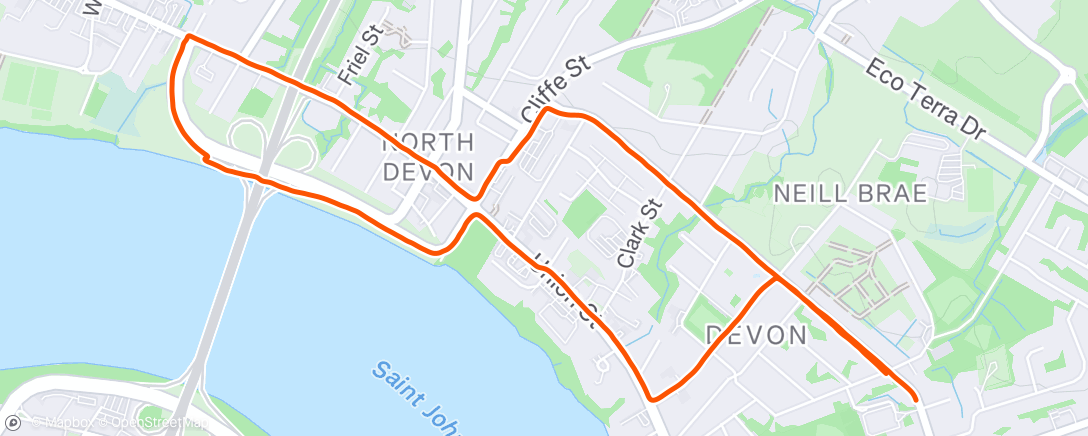 Map of the activity, Night Run