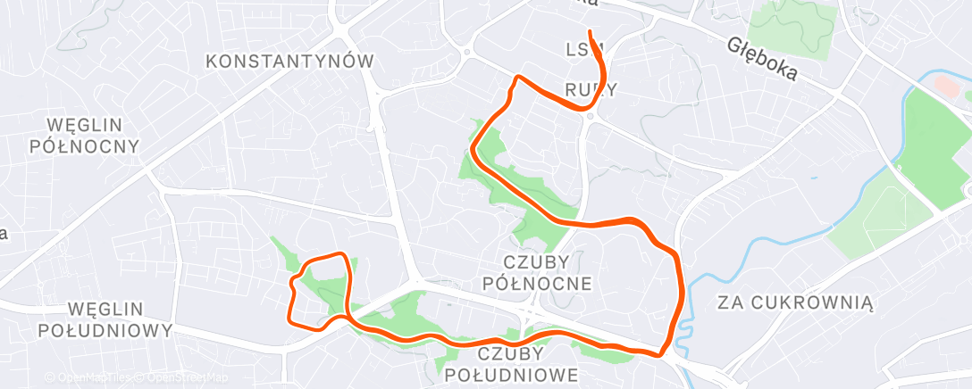 Map of the activity, Evening Run