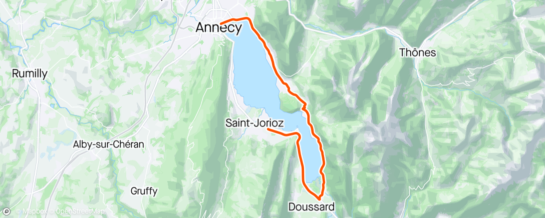 Carte de l'activité ROUVY - Lac du Annecy Loop