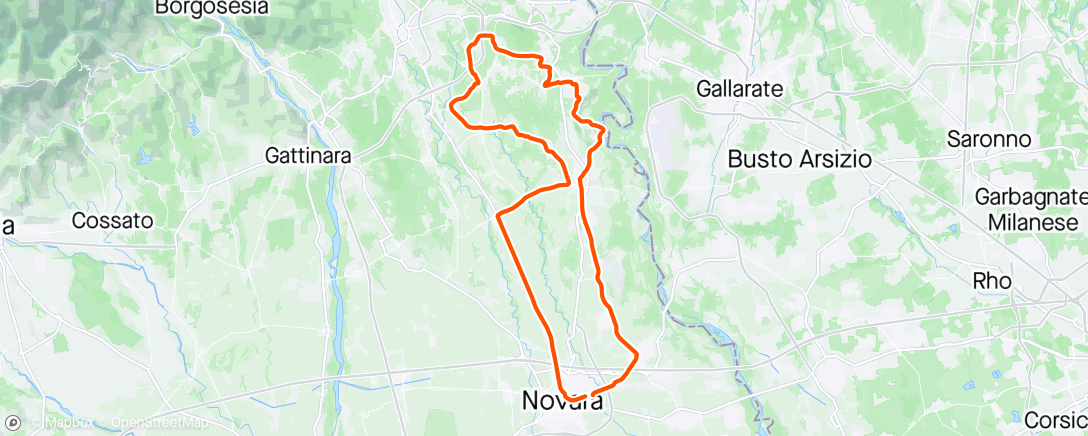 Map of the activity, Road - Pombia Veruno Suno