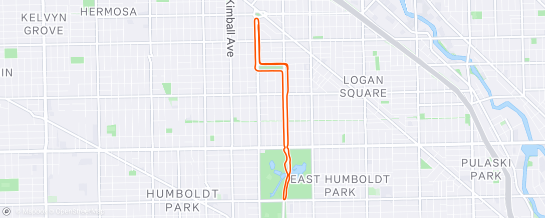 Map of the activity, Evening Run