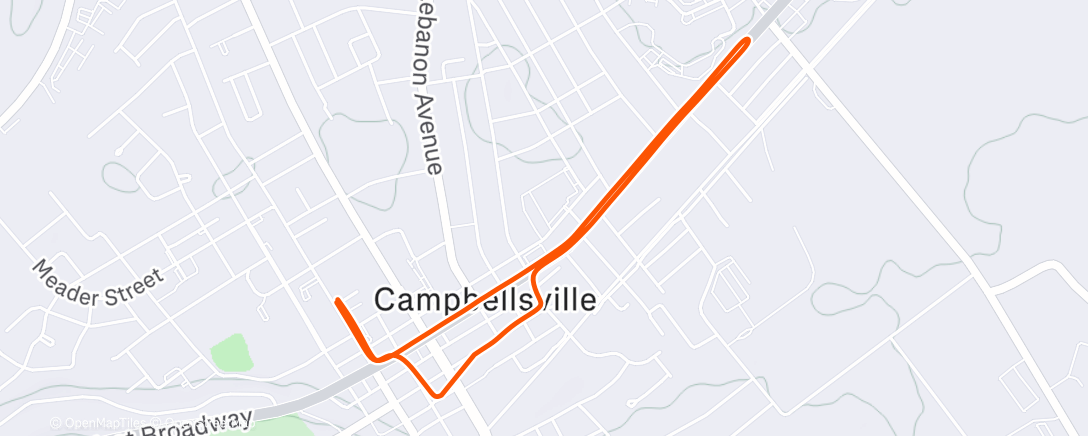 Map of the activity, Afternoon Run