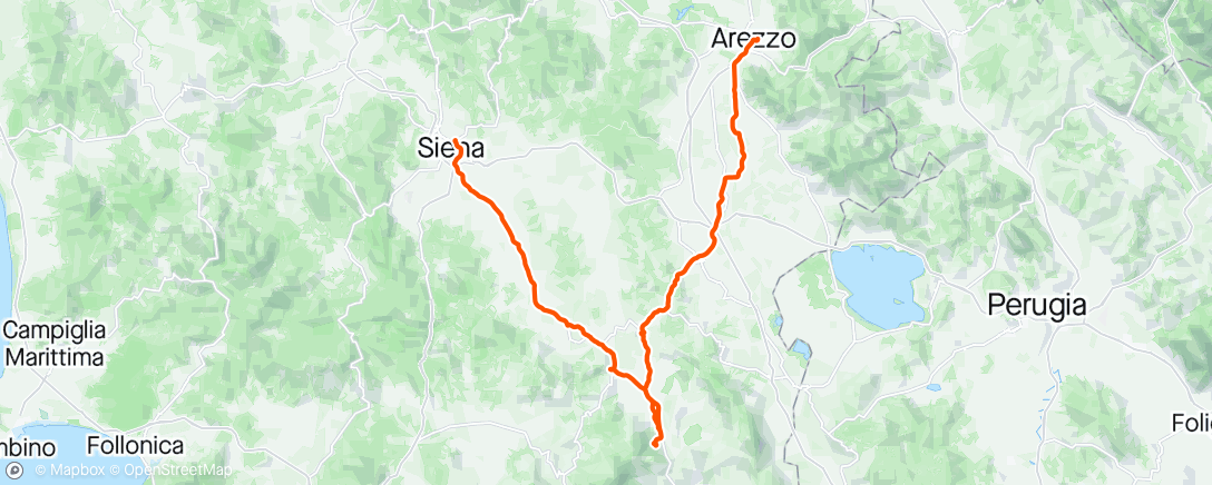 Mapa de la actividad (Siena - Heiße Quellen - Arezzo)