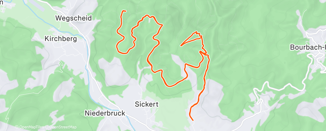 Map of the activity, Trail le matin