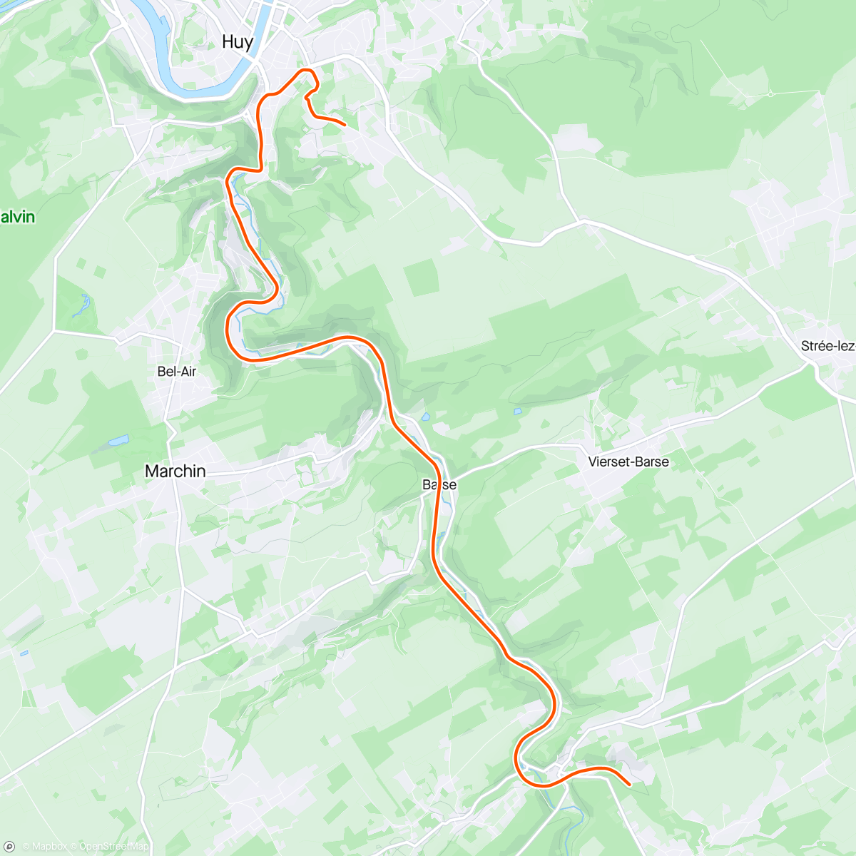 Map of the activity, ROUVY - Mur de Huy