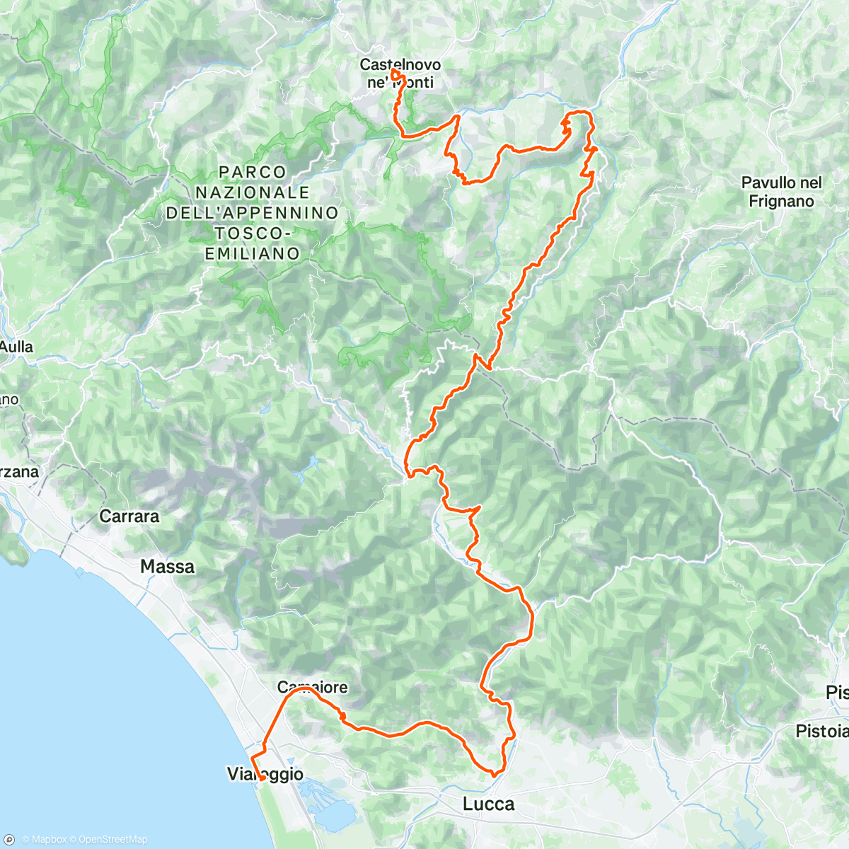 Map of the activity, Giro d’Italia Stage 11 / Breakaway day