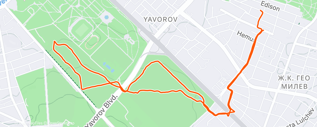 Карта физической активности (Lunch Run)