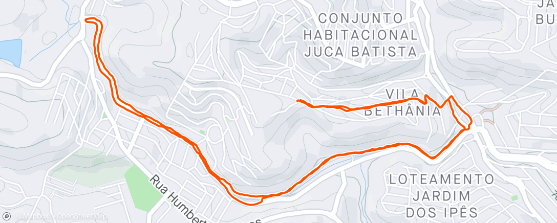 Map of the activity, Caminhada da quinta