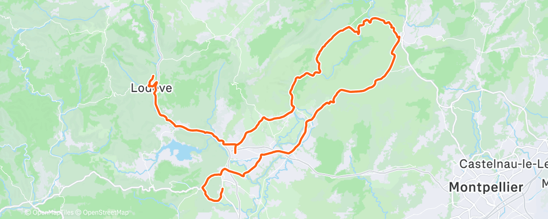 Map of the activity, Sortie vélo le midi