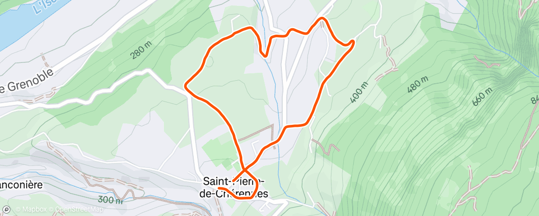 Map of the activity, Course à pied matinale