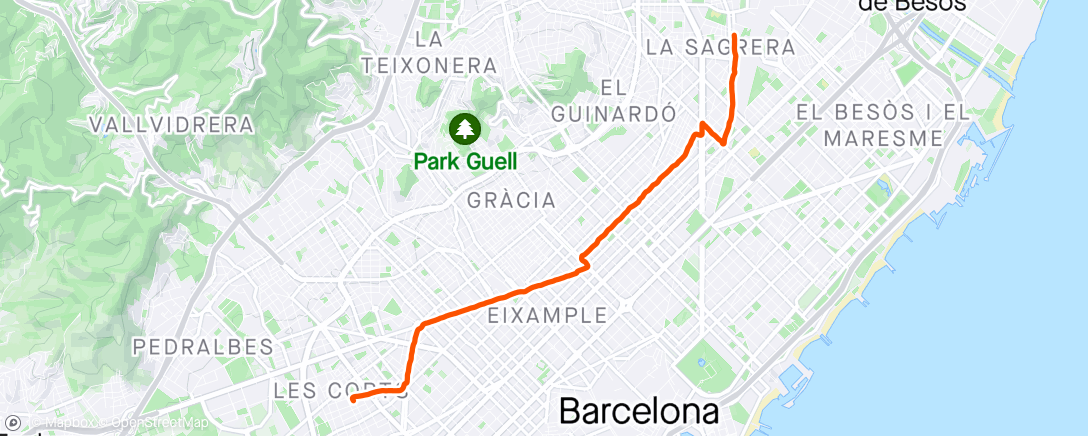 Map of the activity, and back home after the match