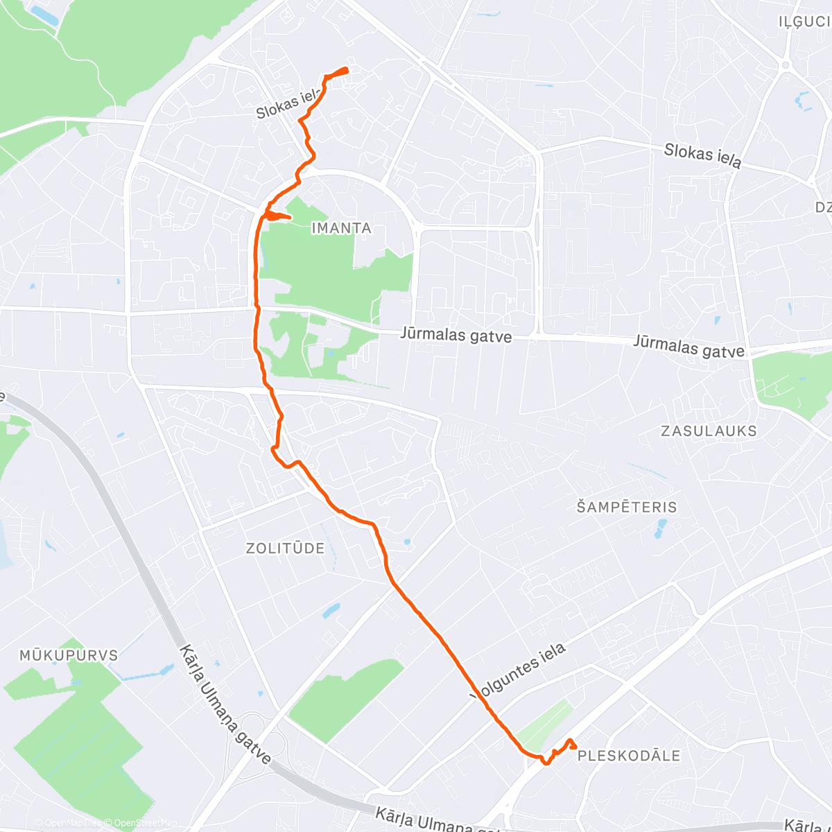 Map of the activity, Afternoon Walk