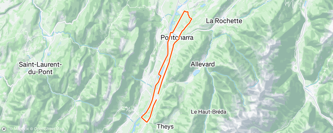 Map of the activity, Sortie vélo en soirée