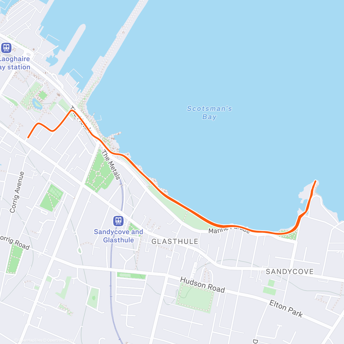 Map of the activity, Evening Run