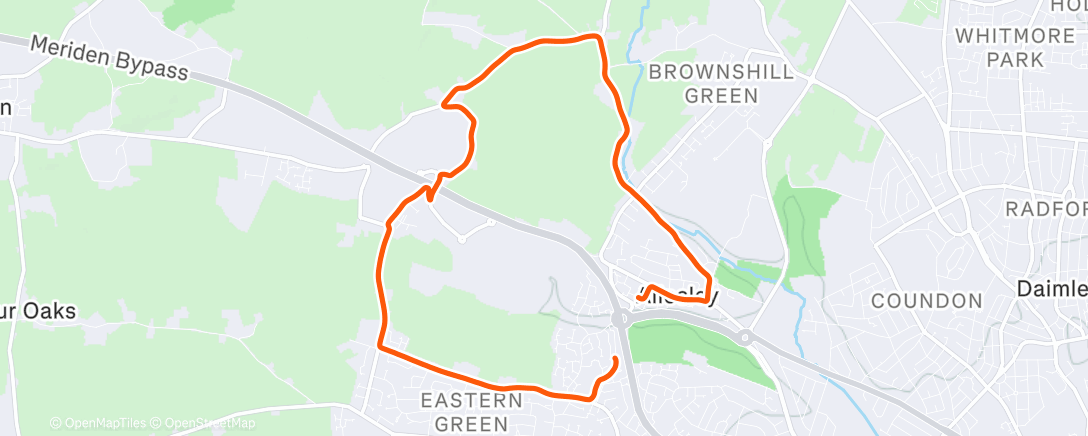 Map of the activity, Lunchtime Lanes Loop