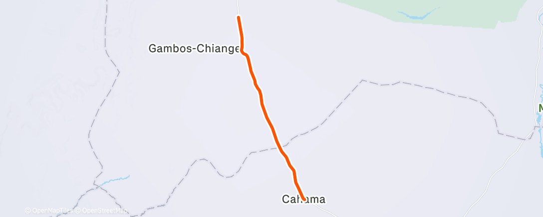 Map of the activity, Etapa 110 Cahama-Rio de Areia
