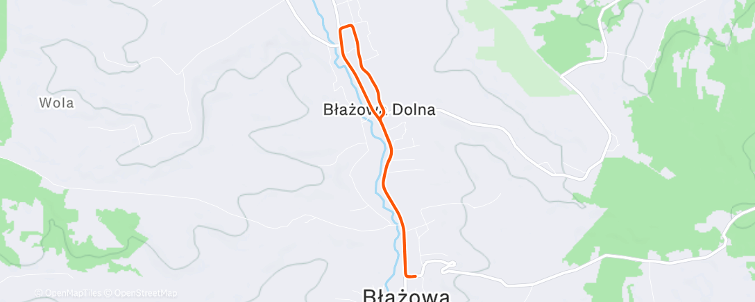 Map of the activity, Evening Run
