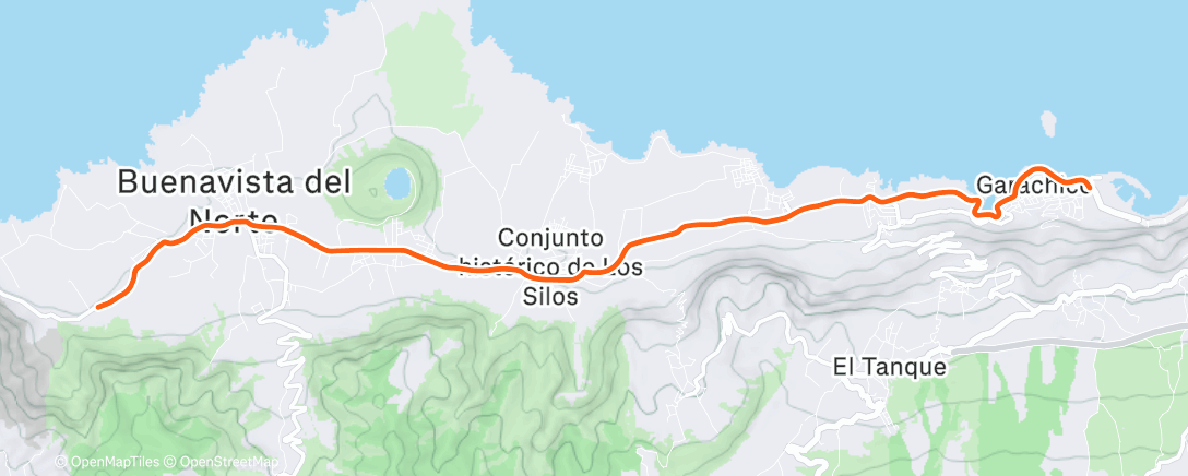 Карта физической активности (ROUVY - Buenavista del Norte | Tenerife)