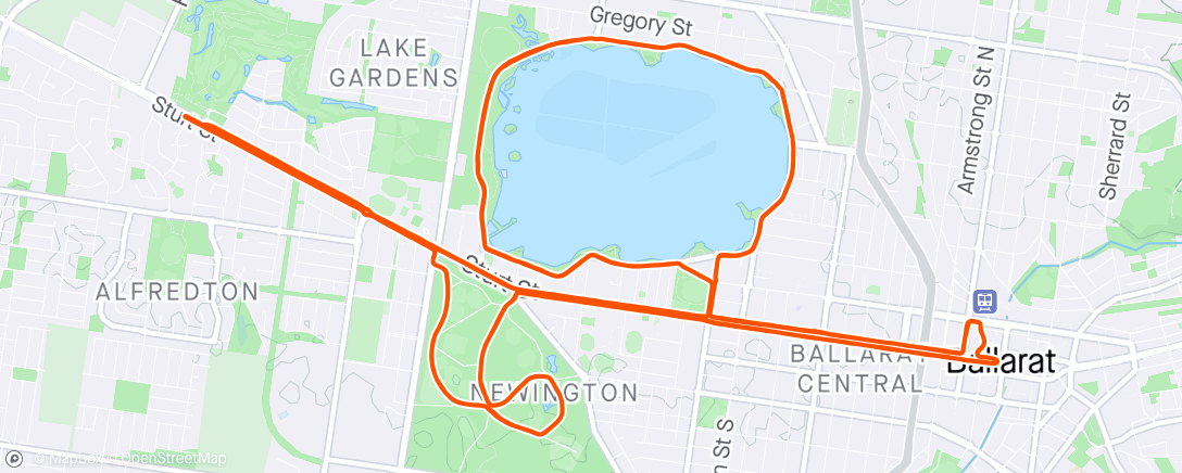Map of the activity, Inaugural Ballarat Marathon