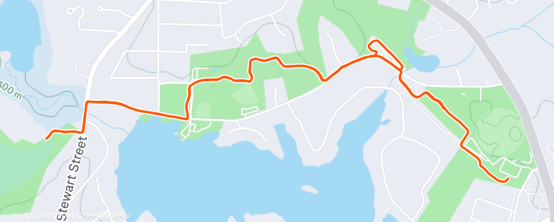 Map of the activity, 6 AM run club goes to taper town