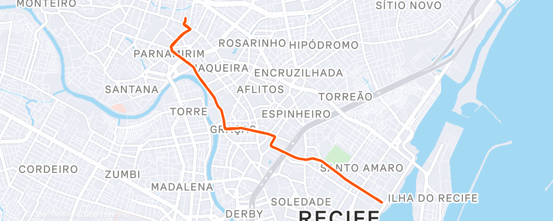 Map of the activity, Morning Run