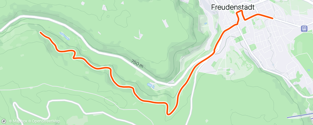 Карта физической активности (Mountainbike-Fahrt am Abend)