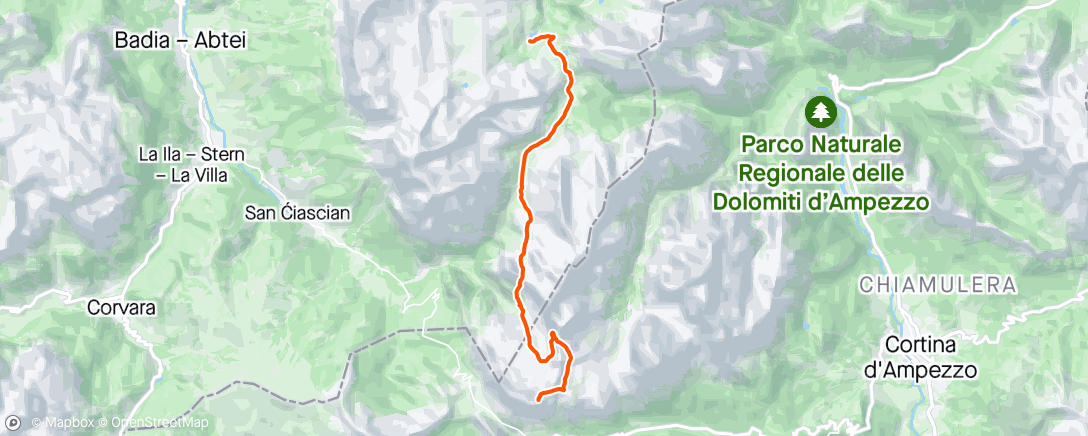 Map of the activity, Dolomites Day 2