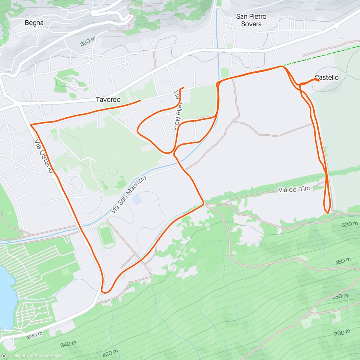 Map of the activity, Corsa serale tra cervi 🦌 e lumache 🐌