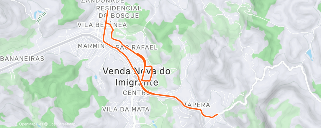 Map of the activity, Evening Run