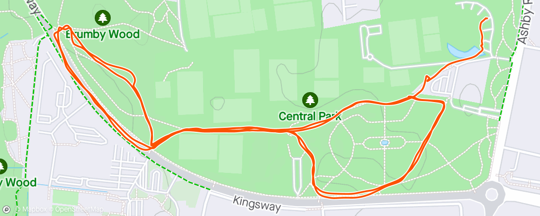 Map of the activity, 19/05/2024: Afternoon 5k around Central Park with Violeta 🌲🐿️🪻