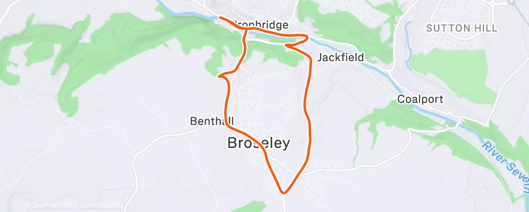 Map of the activity, Evening Run