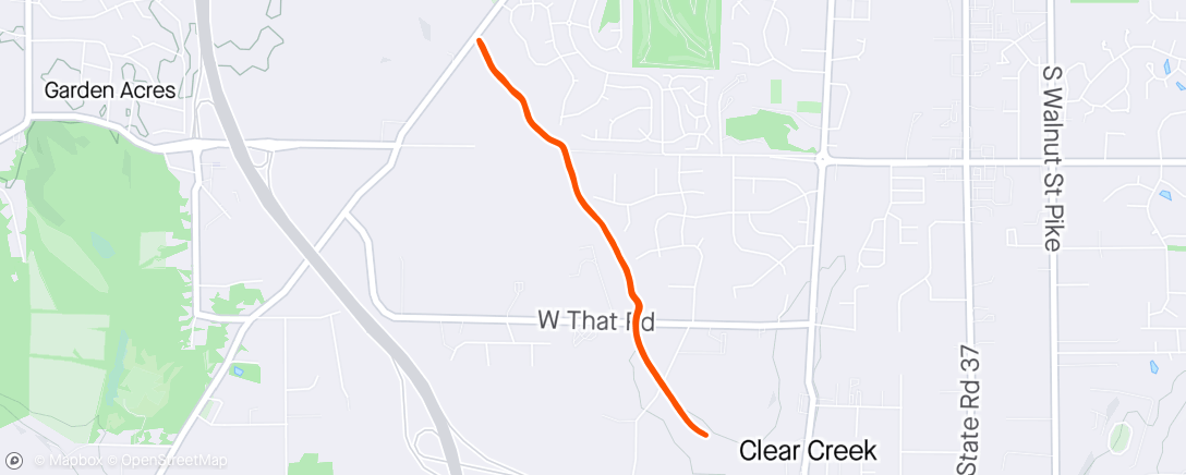 Map of the activity, Garmin Suggested: 10 min WU @ 12:35 min pace - 28 min @ 10:20 (tempo) (I averaged 10:08) CD 10 min 12:35