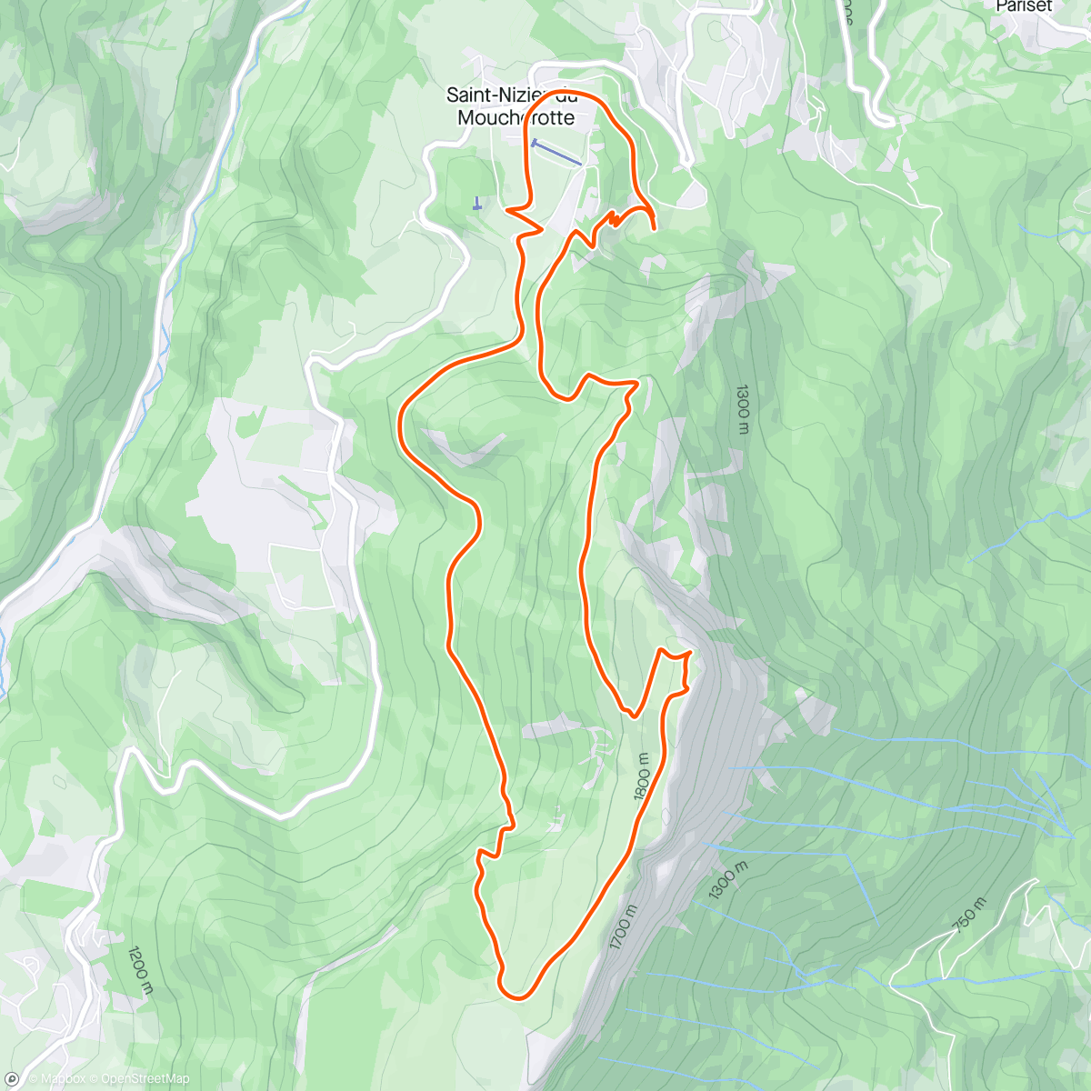 Map of the activity, Trail du Moucherotte dans le Vercors