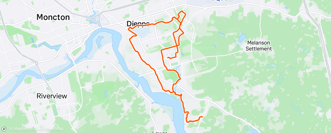 Map of the activity, MBS Thursday Night Gravel Social