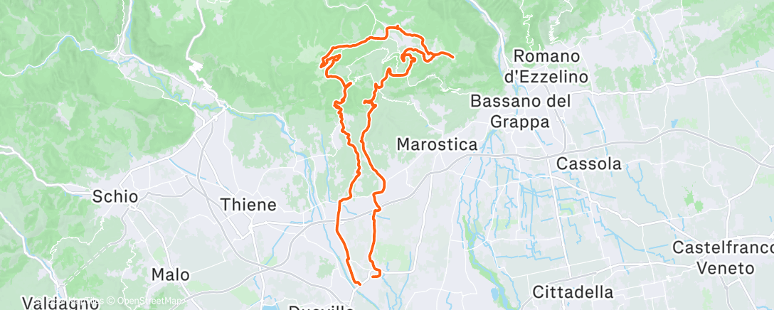 Map of the activity, Pedalata mattutina