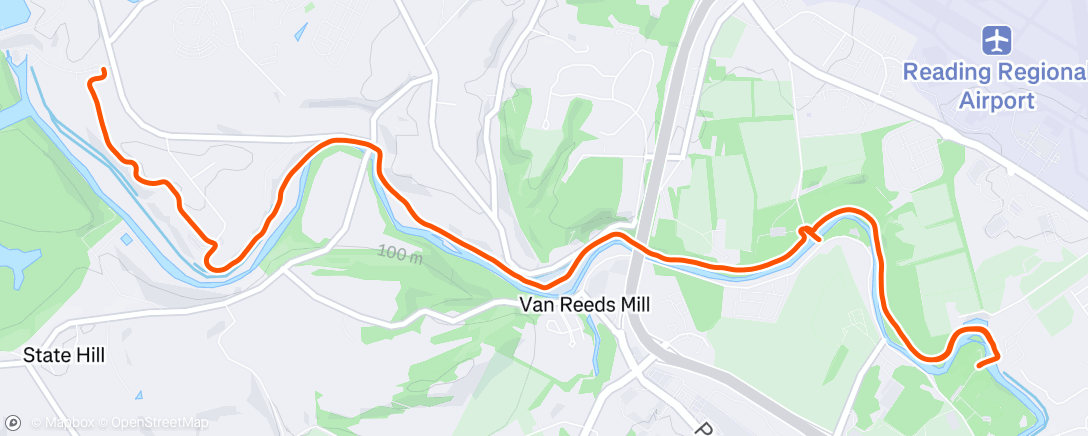 Map of the activity, Afternoon Run