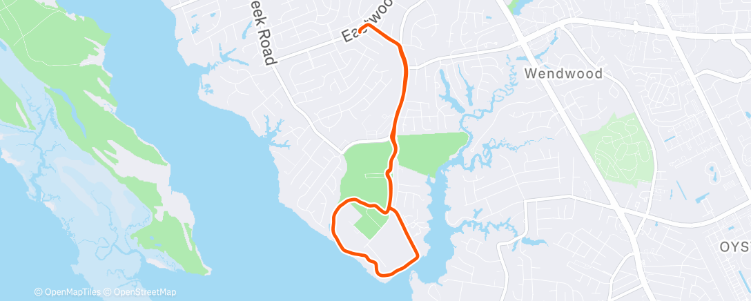 Map of the activity, Back Home Afternoon Run