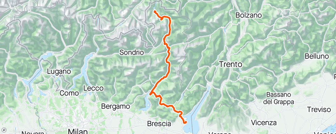 Map of the activity, Giro Stage 15