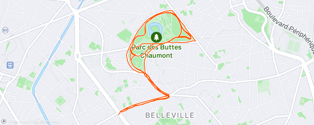 Map of the activity, Morning Run