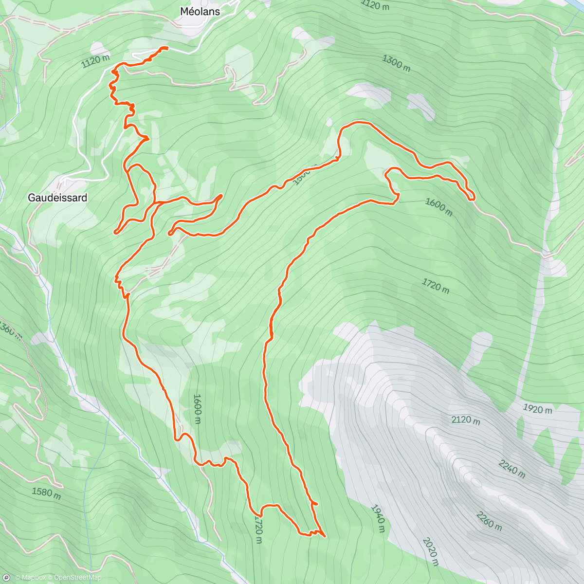 Map of the activity, Col de Terre Blanche
